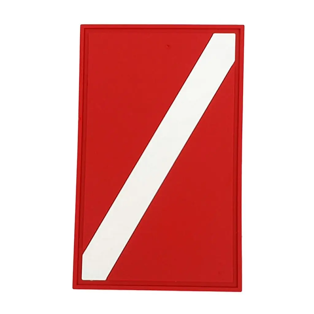 Red White PVC Scuba Diving Flag Patch Diver Down Flag Badge Gear Replacement Accessories