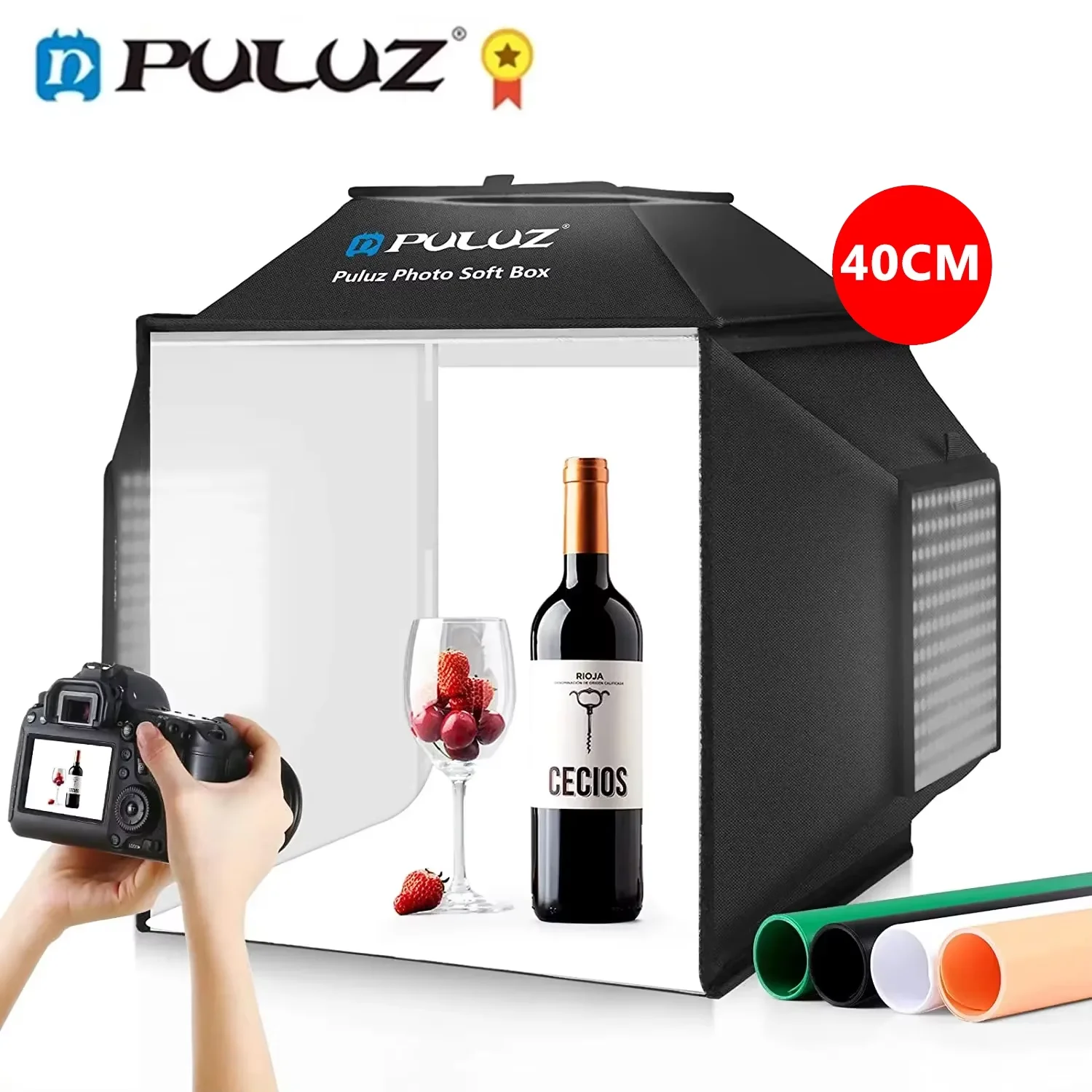Puluz 40cm 72W LED プロの写真撮影ライトボックス、フォトスタジオ