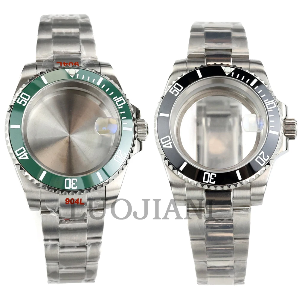 

For Submariner Case 40mm NH35 Silver Watch Case Solid Oyster/Jubilee Bracelet Fit NH34 NH35 NH36 NH38 Movement 28.5mm Dial