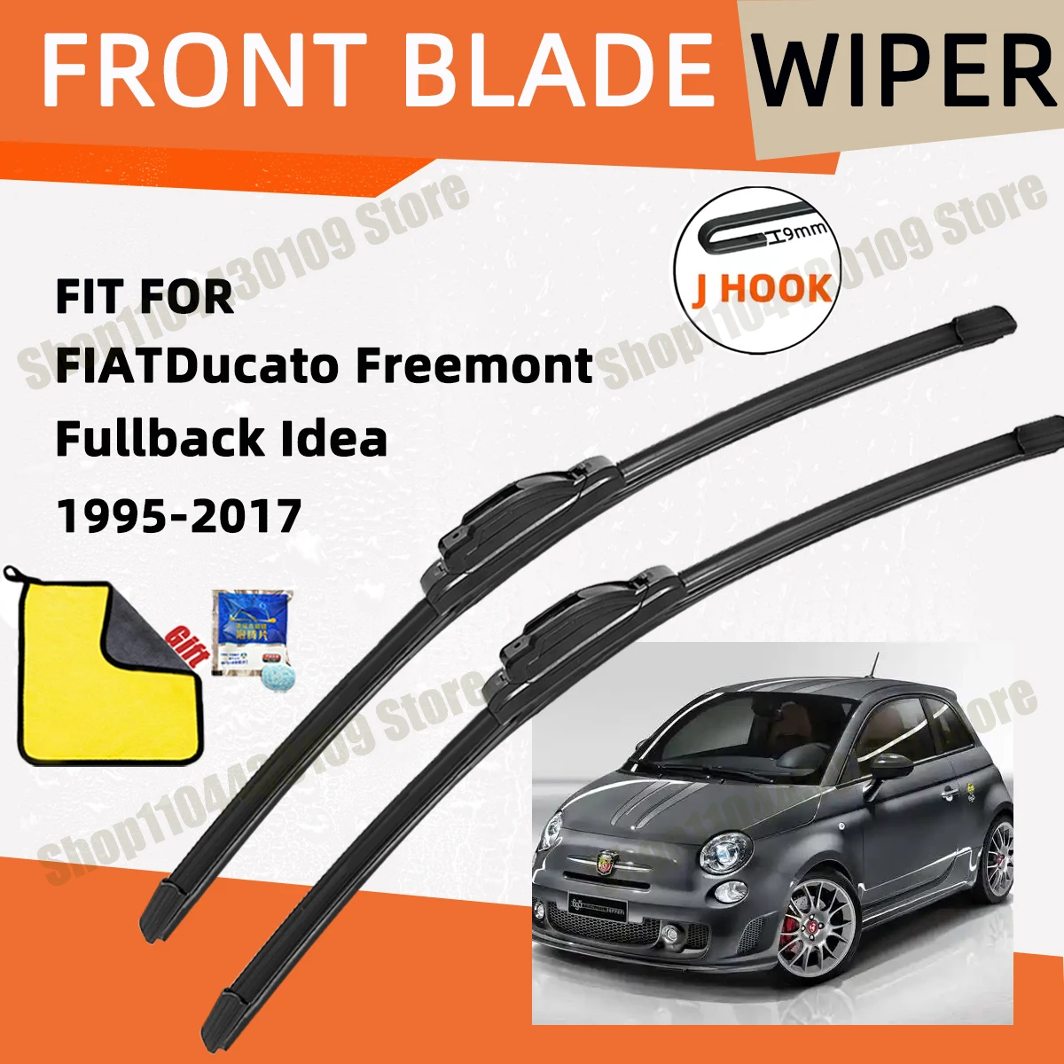 

Double Rubber Car Wiper for FIAT Ducato Freemont Fullback Idea Front Wiper Blades Brushes Auto Windscreen Window Accessories