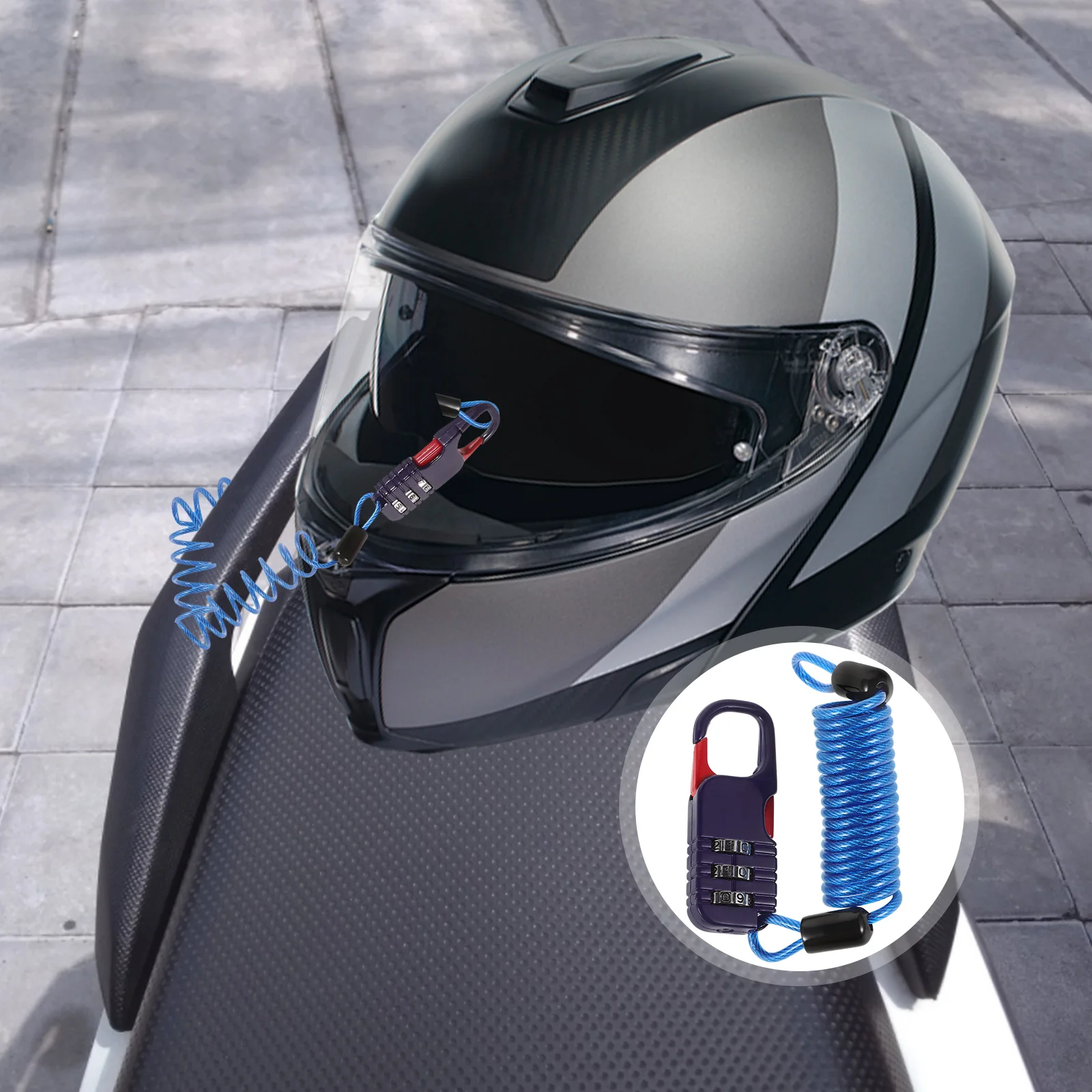 

Motorcycle Disc Brake Lock Anti-Theft Security Portable Steel Cable Combination Lock For Scooter Bike Electric Travel