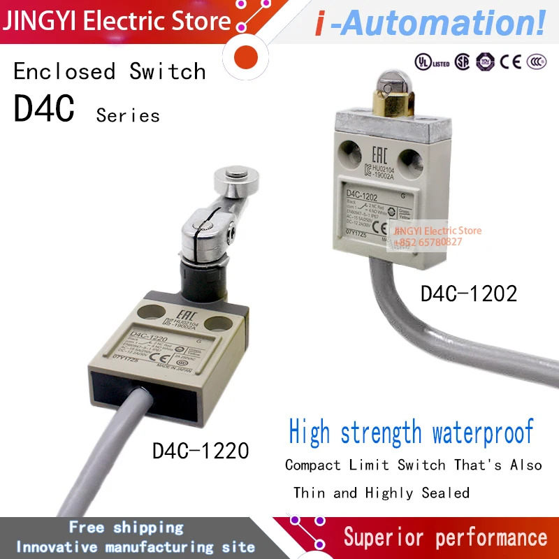 High strength waterproof travel limit switch d4c-1202 1201 1203 1220 1224 1231 1232 1233 1250 1260 1620 3324 enclosed switch1227