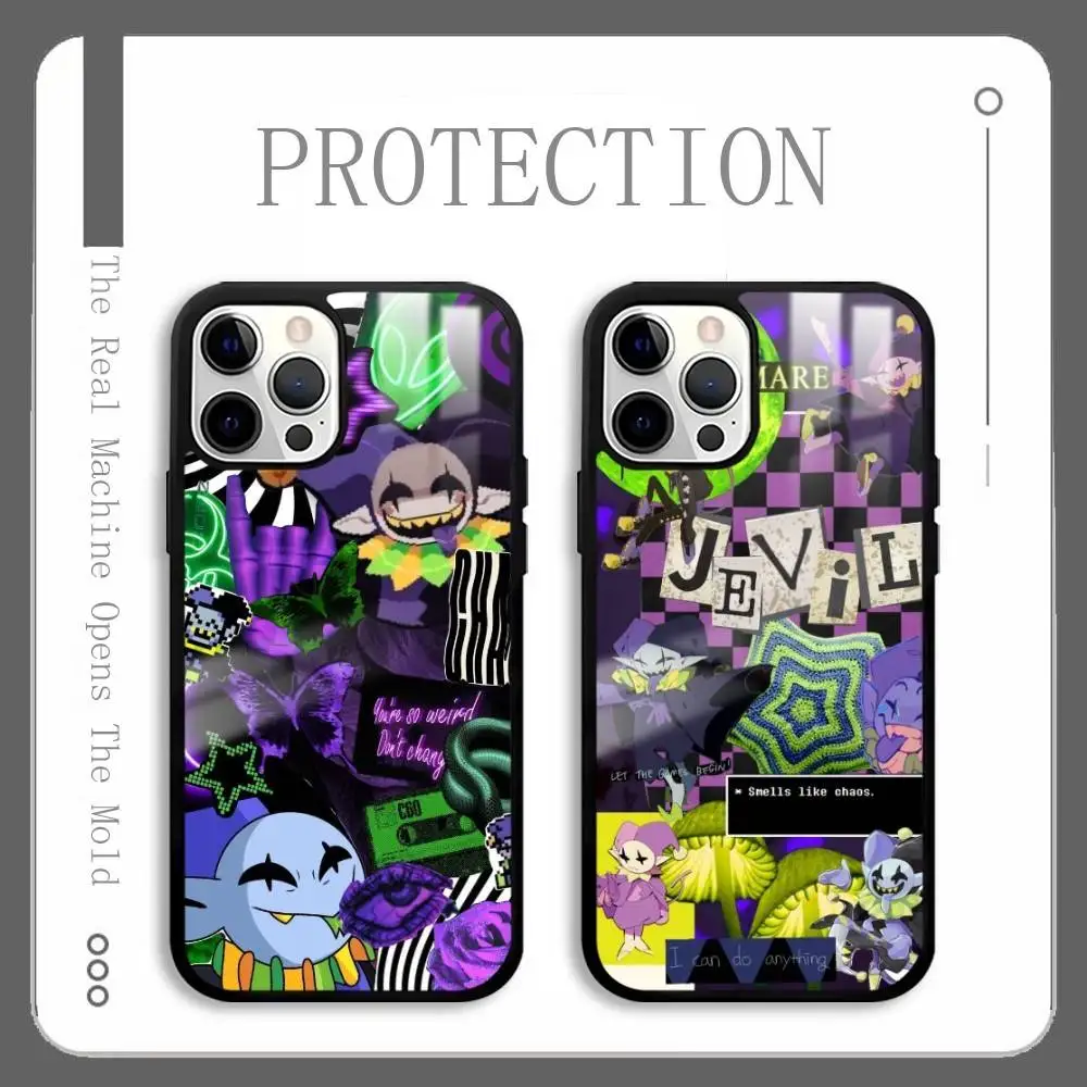 

Jevil D-Deltarune Game Phone Case For IPhone 16 15 14 13 12 11 Pro Max Plus Mini Plus Hard Mirror Surface Protect Funda