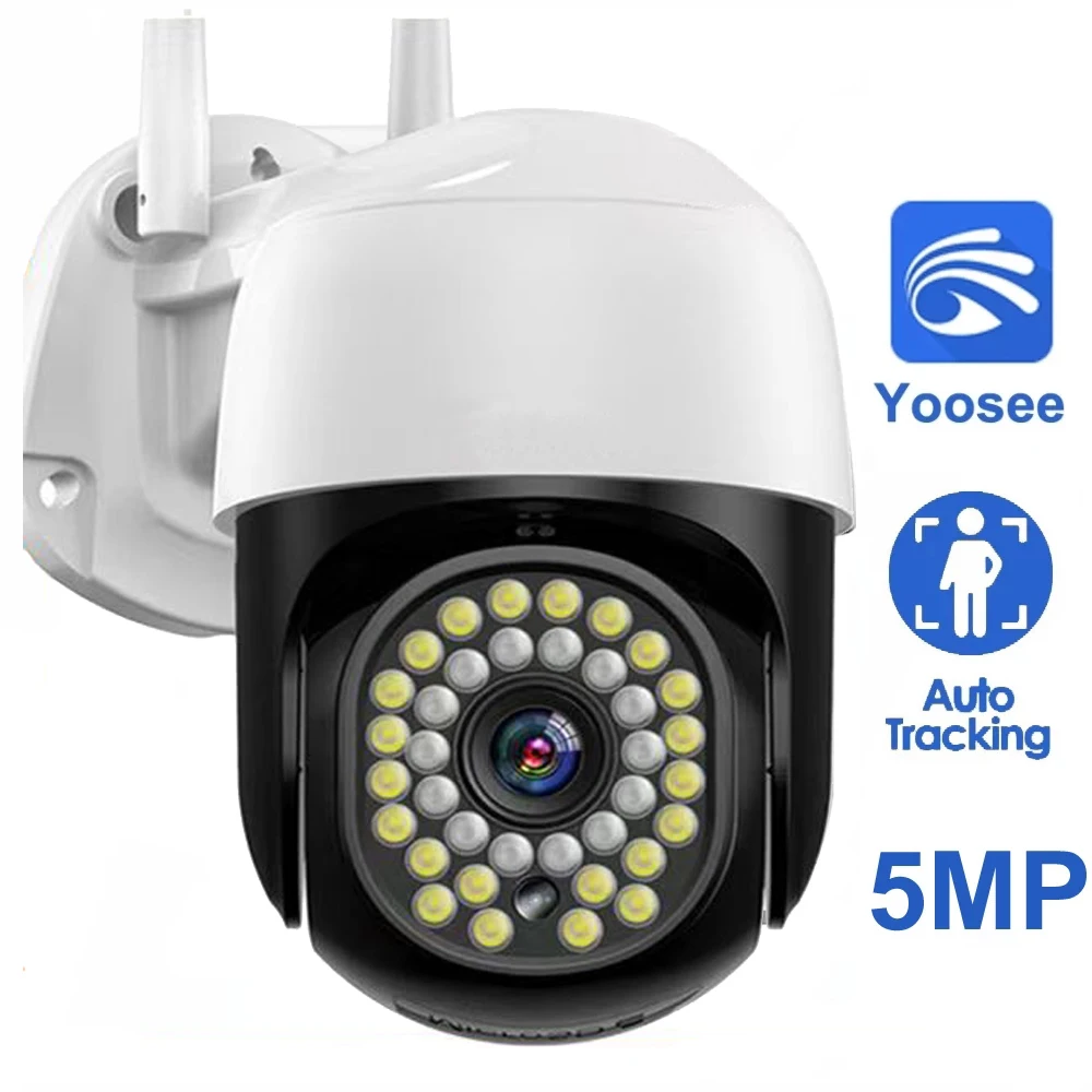 Yoosee 2MP 5MP WiFi PTZ Telecamera IP Telecamera wireless esterna AI Allarme traccia automatica Zoom digitale 4X H.265 Mini telecamera di sicurezza