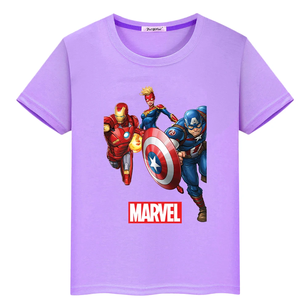 Marvel 100%Cotton t shirt for kids boy 10year Short pride tshirt Superman  Anime Tees Cute Tops y2k one piece kids clothes girls