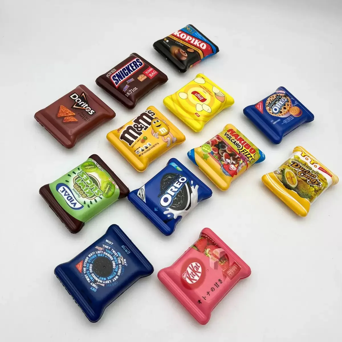 12PCS Mini Realistic Snack Bucket Snacks Squishy Toy Slow Rising Soft PU Fidget Squeeze Toy Stress Reliever Office Desk Decor