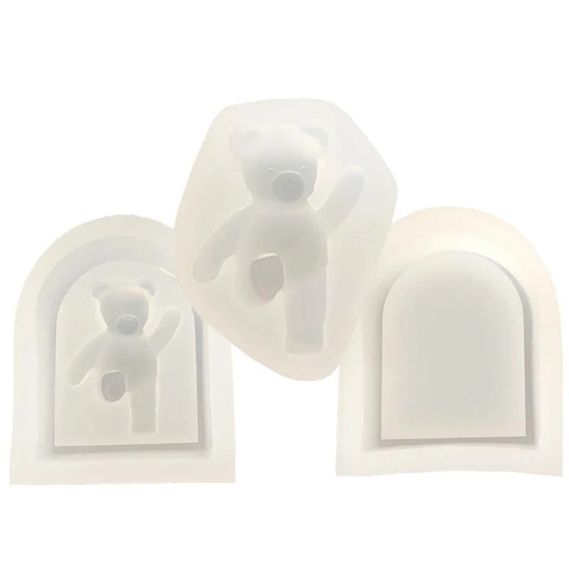 قوالب شمعة باب الدب قوالب السيليكون قالب الحلي الراتنج لصنع الشمعة
