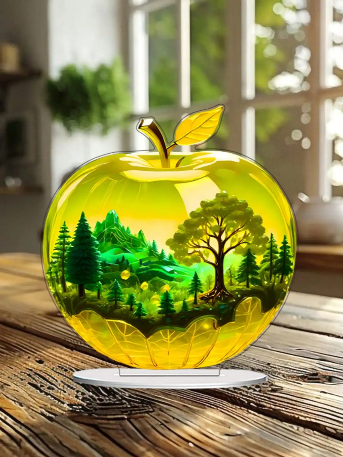 1 Stück Kristall-Apfel Dekorative Desktop-Statue Sammlerstück Heimdekoration Geeignet für Bürodekoration Festliche Dekoration Geschenke – Detail 11