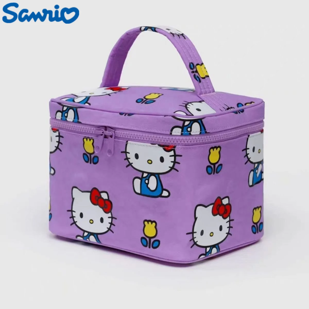

Sanrio Hello Kitty Cartoon Purple Cosmetic Storage Bag Kawaii Portable Travel and Business Organizing Bag Dormitory Essentials