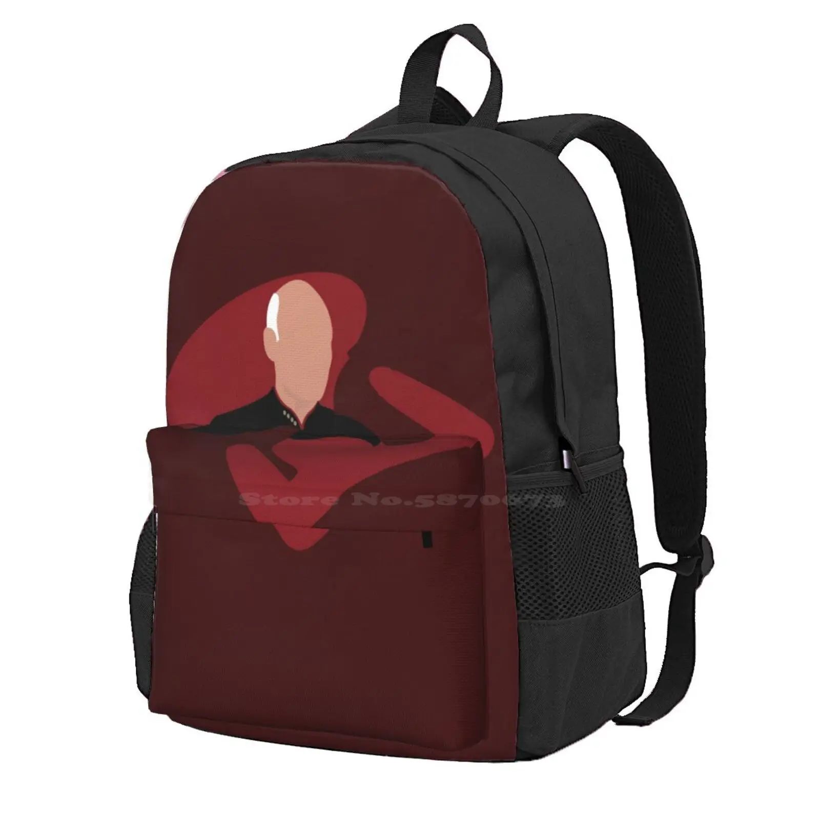 The Captain Hot Sale Schoolbag Backpack Fashion Bags _ Tpapproved Science Fiction Captain Picard Trekkie Star The Next