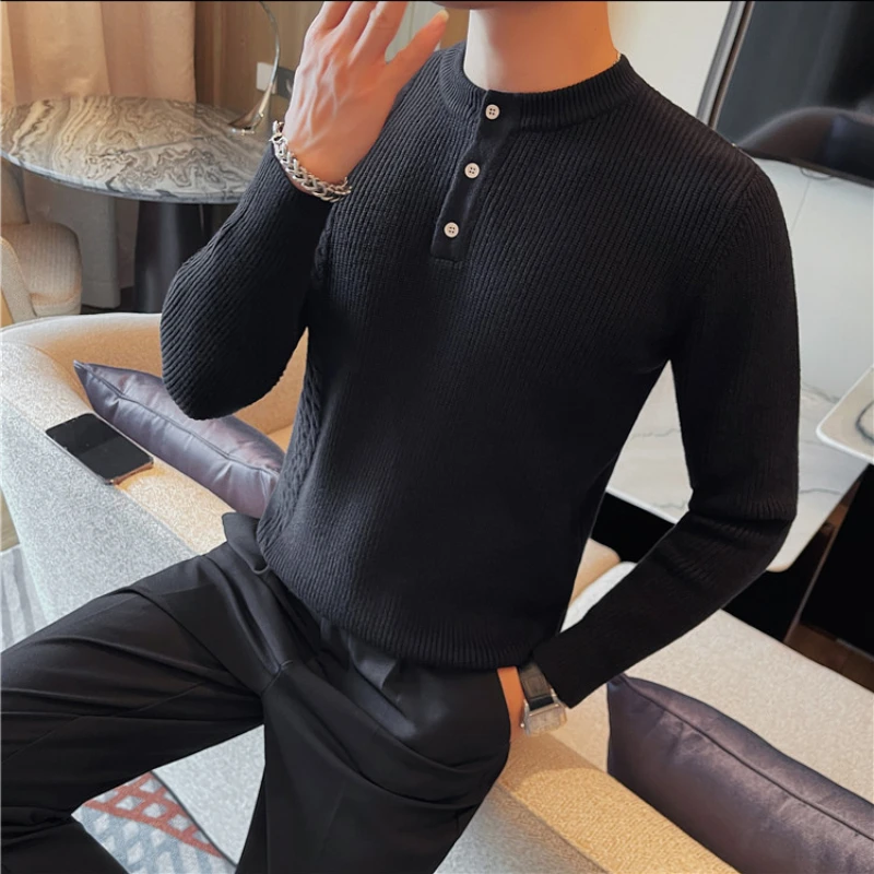 Brand Men Turtleneck Sweaters and Pullovers New Fashion Knitted Sweater Winter Men Pullover Homme Wool Casual Solid Clothes 4XL