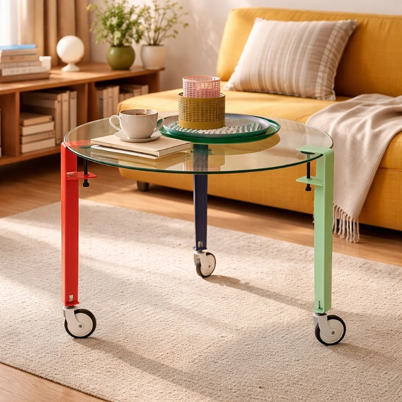 No - Drill Colorful Table Feet With Wheels Double Soft Pad Anti - Slip Stand For Coffee Table Side Table Floor Protection Mat