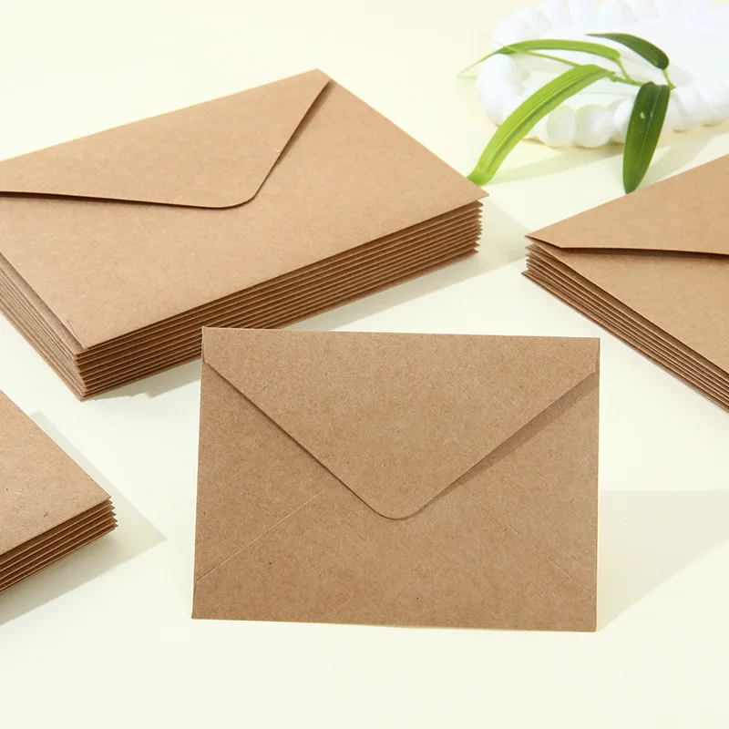 

50pcs Envelope 140g Kraft Paper Postcards for Wedding Invitation Envelopes Business Supplies Stationery Storage 19x14cm