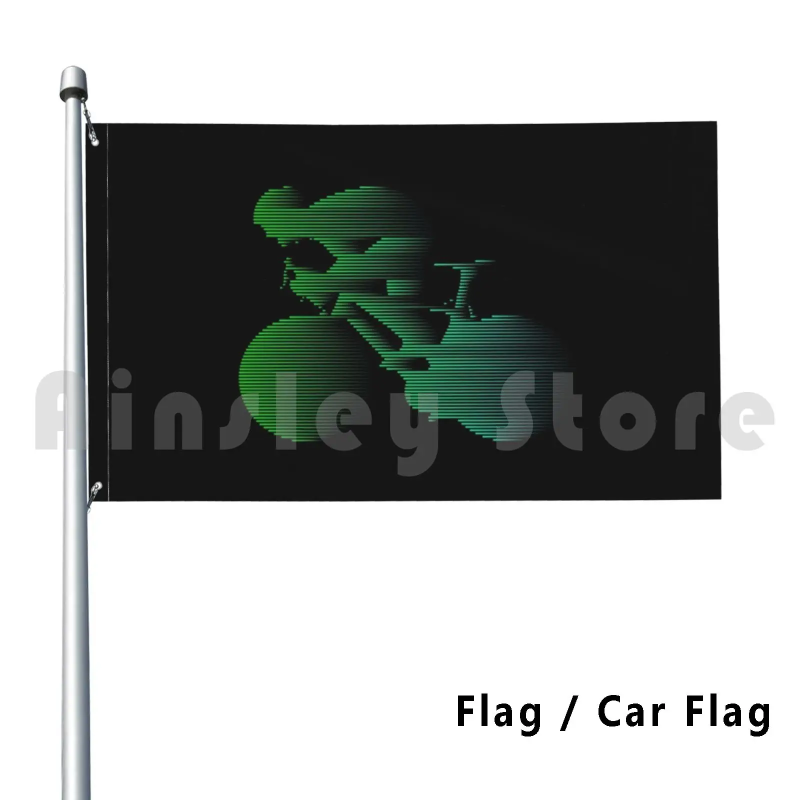 Road Cyclist Sprinting Green Jersey Outdoor Decor Flag Car Flag Rabedesigns Raven Rabe Cycling Sport Cyclist Cycling