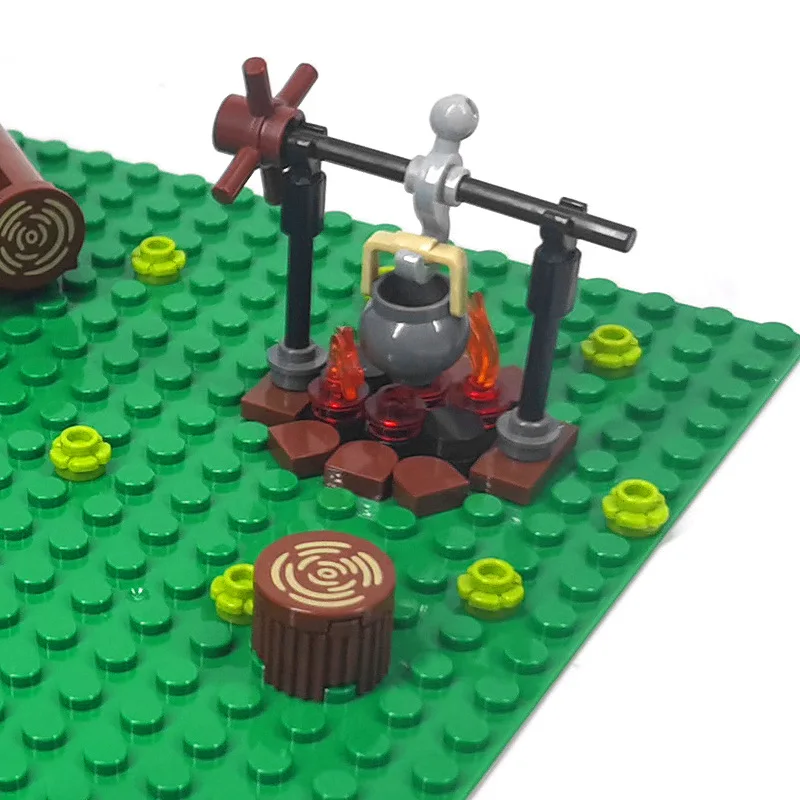 Outdoor Camping Scene City Outing MOC Building Blocks Picnic Tent Bonfire Jungle Outskirts Bricks Kits Compatible With LEGO