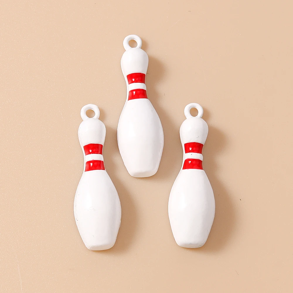 Leslie 10 Stück süße Bowling-Schüssel-Charms für Tropfen-Ohrringe, Armbänder, Halsketten, Schmuckherstellung, handgefertigtes DIY-Zubehör – Detail 6