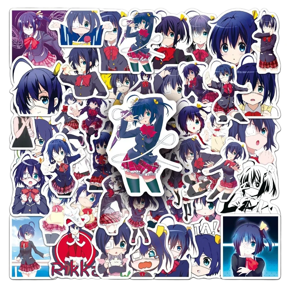 50 шт. водостойкие аниме Chuunibyou Demo Koi Ga Shitai Takanashi Rikka Kawaii наклейки японская манга мультяшные украшения