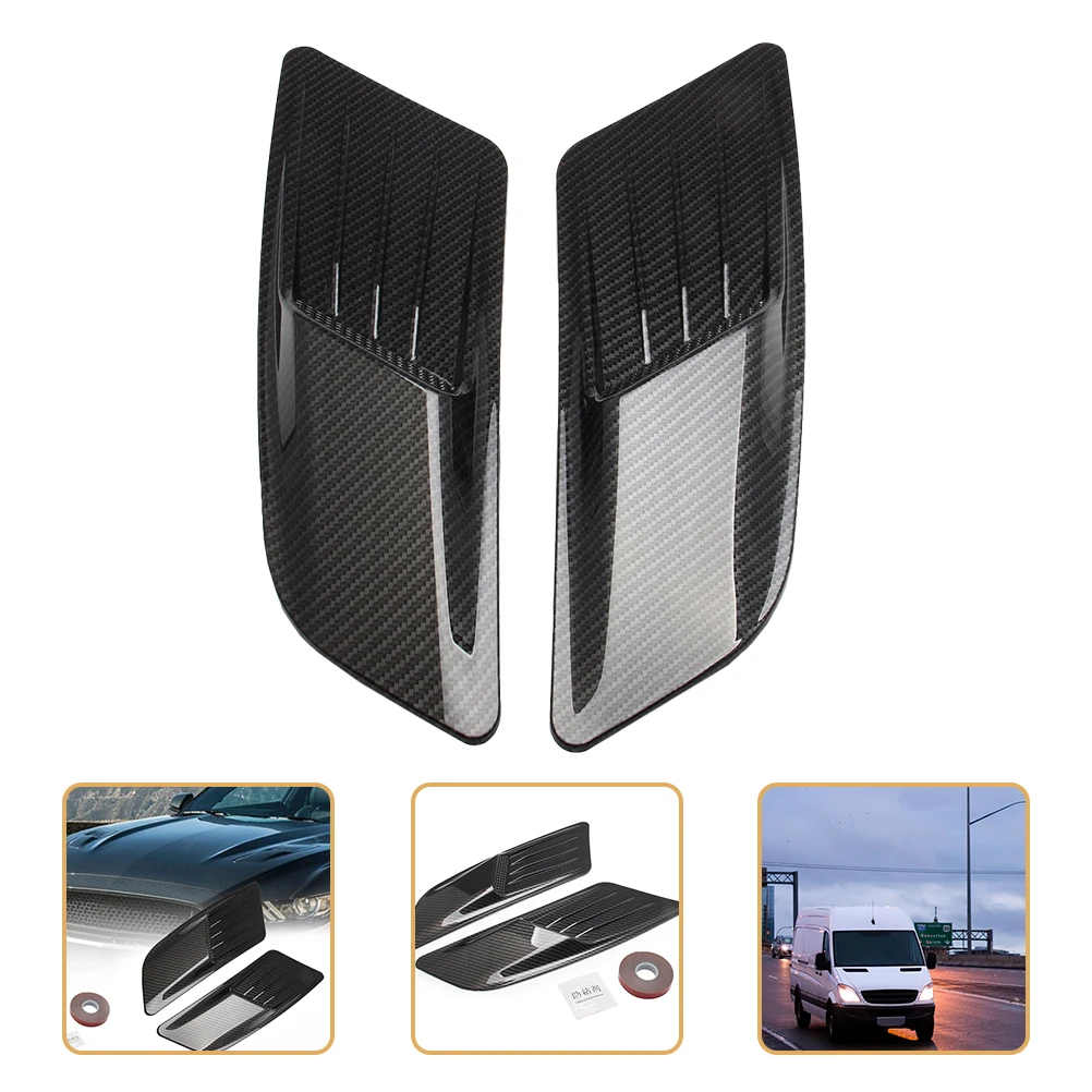 

1 Pair Abs Car Vent Stickers Engine Hood Decor Auto Side Air Flow Covers Durable Lightweight Easy Install Modern Vehicle Vent