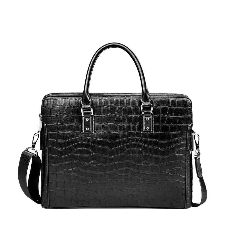 Genuine Leather Simple Business Briefcase Large Capacity Top Layer Cowhide Laptop Luxury Bag Versatile Men's Handbag Brief Case