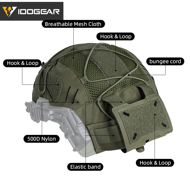 IDOGEAR Hunting Nylon Headwear Cover For Wendy 3.0 He-lmet with NVG Battery Pouch Laser 3814