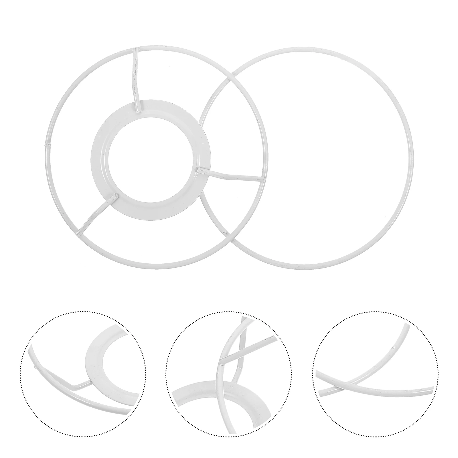 

2 Sets Iron Wire Lampshade Frame Round Lamp Shade Ring Support Diy Metal Holder For Table Floor Lamps Light Accessories