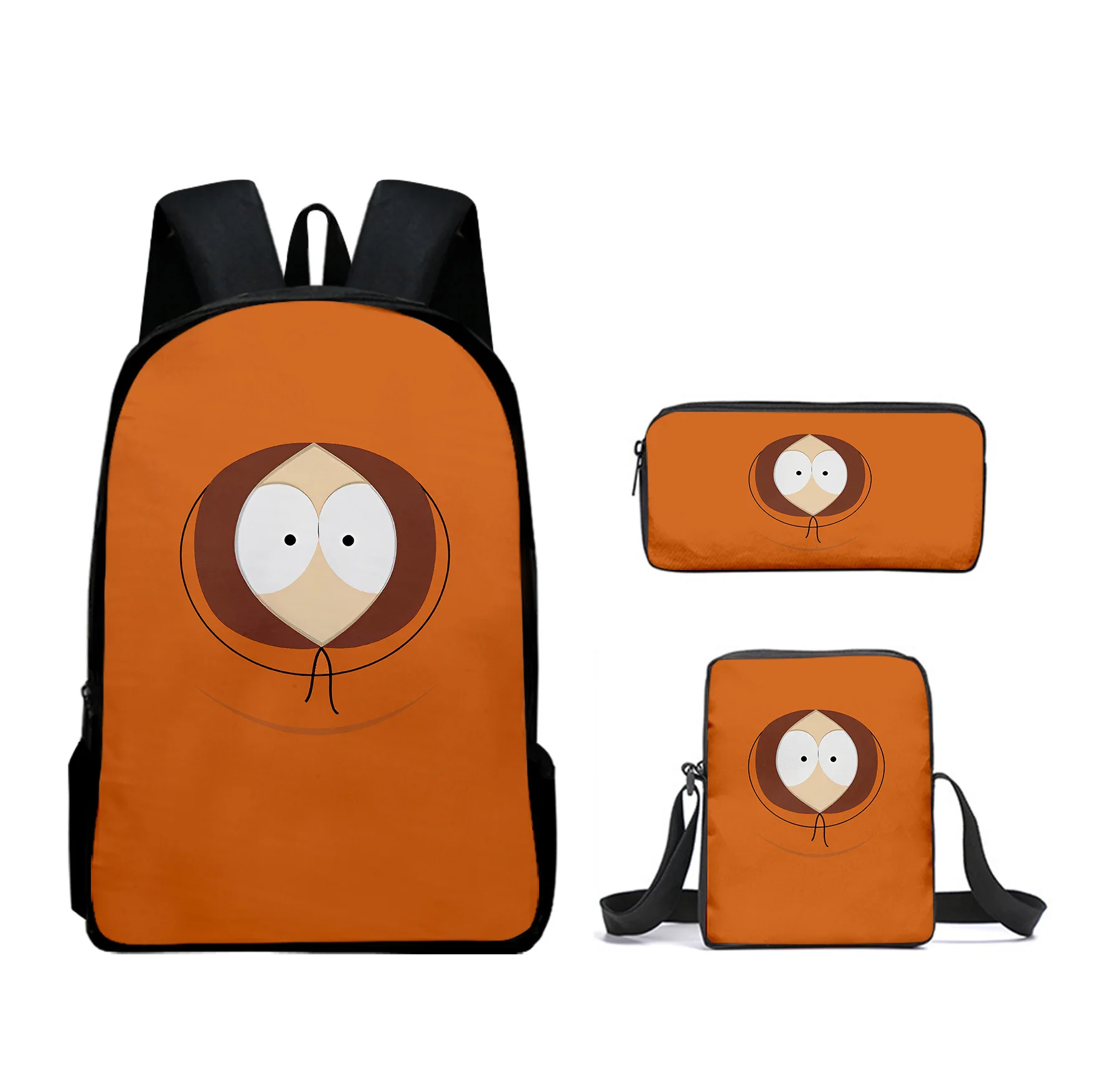 Trendy Popular Funny SOUTH PARK 3D Print 3pcs/Set pupil School Bags Laptop Daypack Backpack Inclined shoulder bag Pencil Case