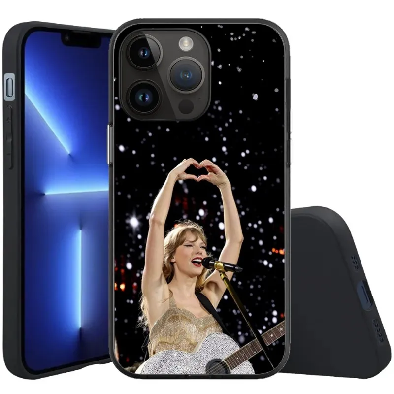 Taylor-Swifts Eras Tour Phone Case For iPhone 14 13 12 11 X XR XS XSMAX 8 Plus Mini Pro Max Soft Black Phone Cover