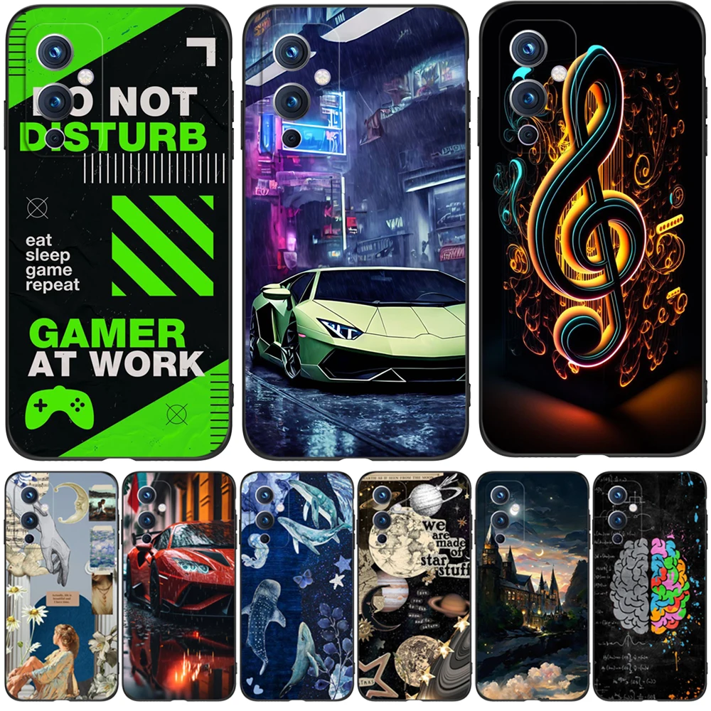 For OnePlus 9 Case For OnePlus 9 Pro Case For OnePlus 9R Case One Plus 9 EU/NA R 9Pro 5G black tpu case car cat game