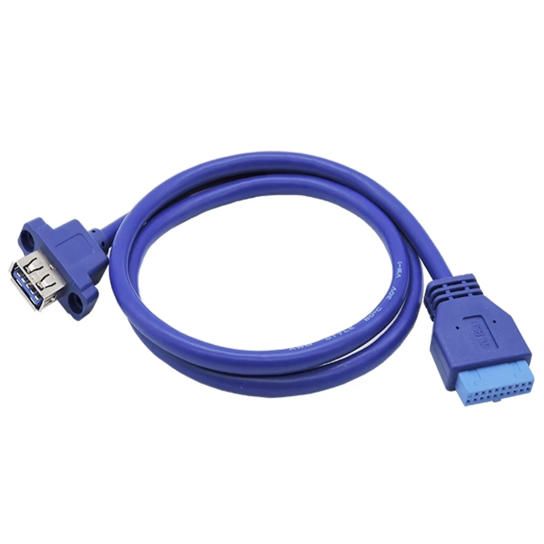 50cm Single Port USB 3.0 Female Screw Mount Panel Type To Motherboard 20Pin Cable For Computer Mainframe Chassis