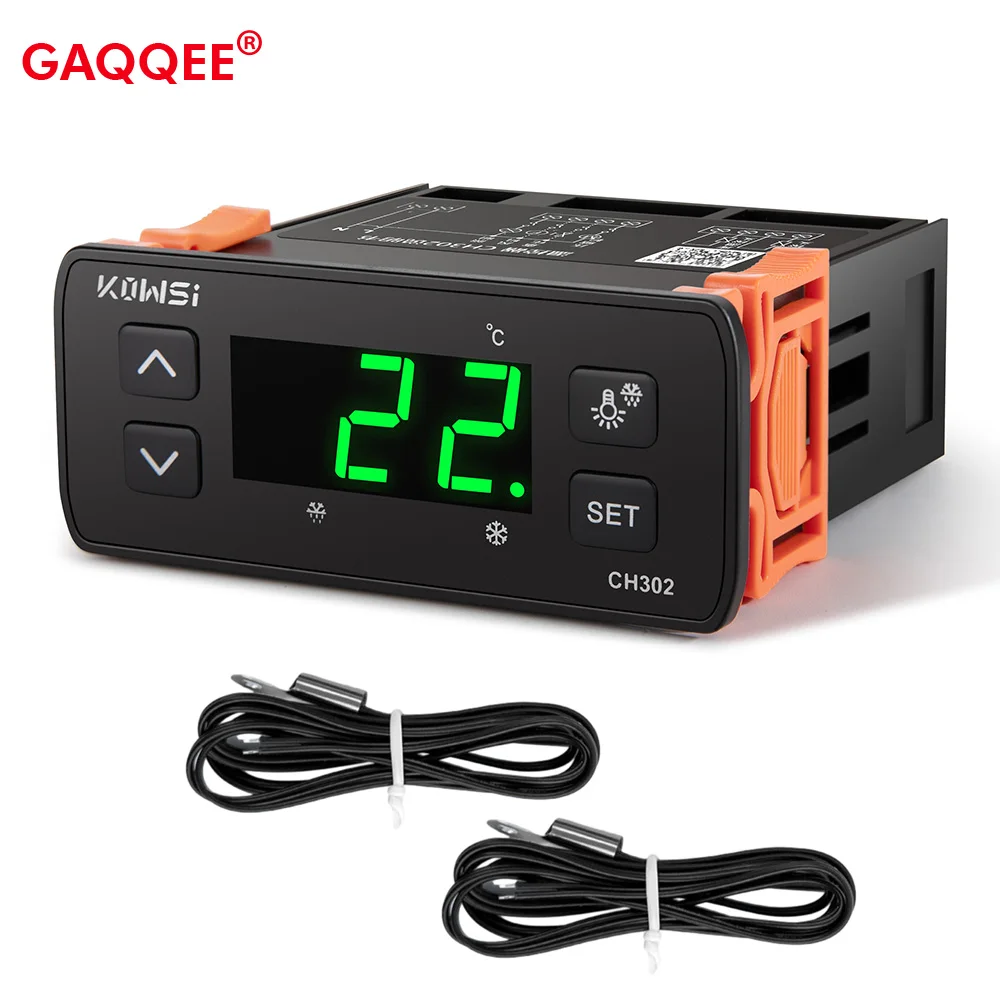 Termorregulador Termostato com Sensor Duplo Ntc Kws-ch302 Temperatura Digital Geladeira Alarme de Descongelamento ac 110v220v