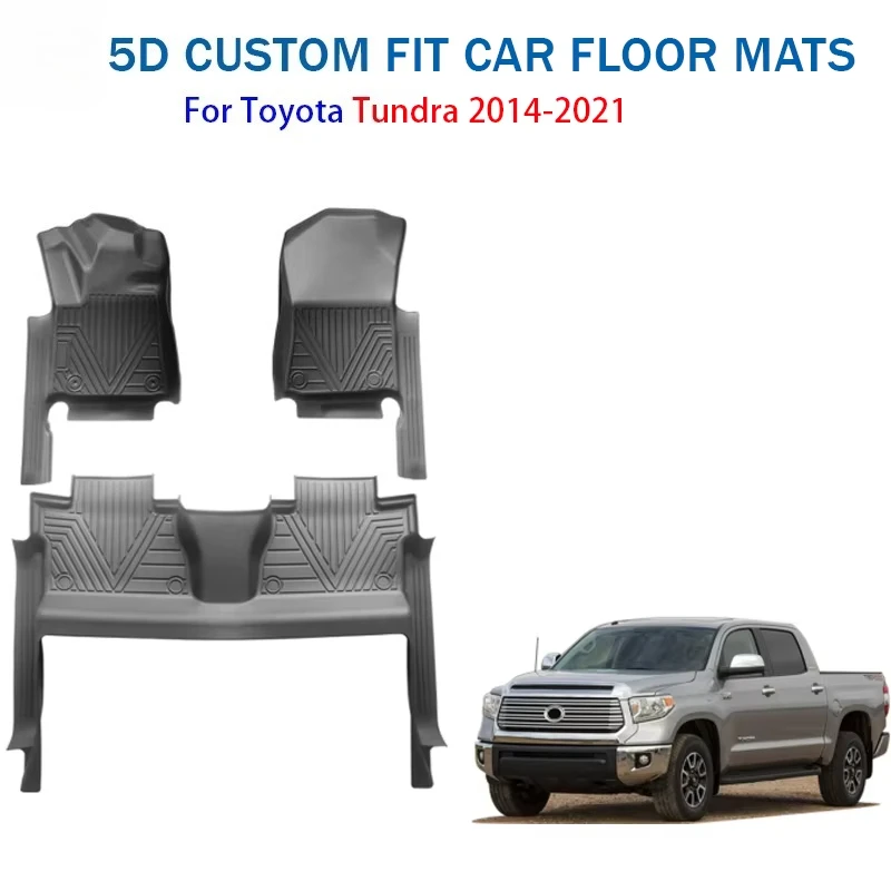 Factory Direct 5D TPE Custom Fit Car Floor Mats for Toyota Tundra 2014-2021 LHD All Weather Waterproof Anti Slip Floor Liners