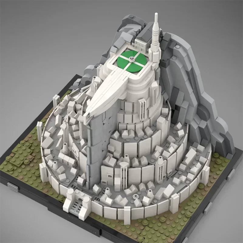 

Кольца, модель фильма Moc, строительные кирпичи, средневековый белый город, технология, модульные блоки, подарки, рождественские игрушки, наборы «сделай сам», сборка