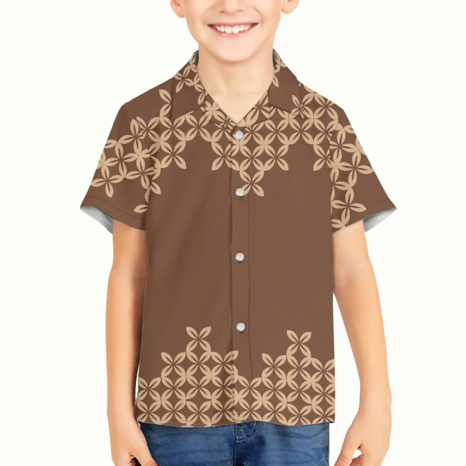 Boy Kid Polynesian Tribal Pohnpei Totem Tattoo Prints Baby Shirts Top Clothes Blouse Back to School Outfit Costume Holiday Tee