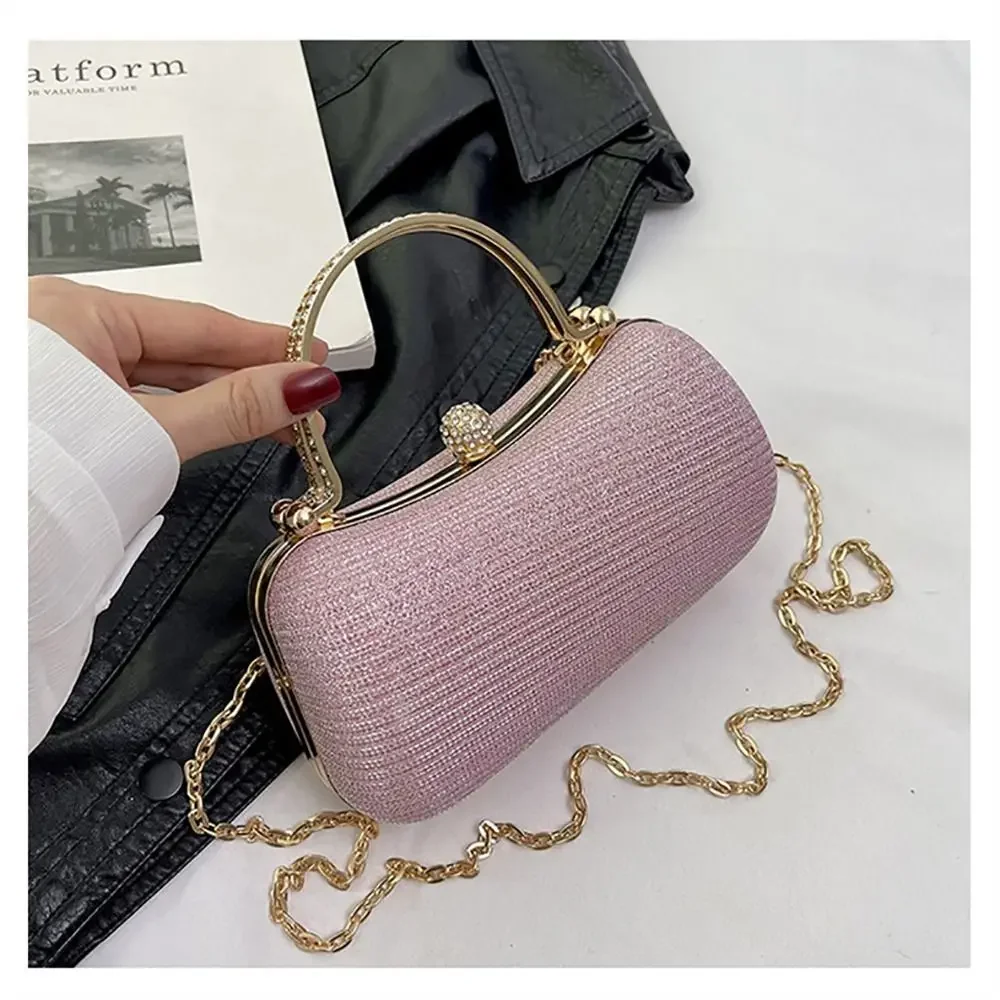 Evening bag with beads for bride for wedding shoulder bags with chain elegant handbag with rhinestone evening bag with egg shape