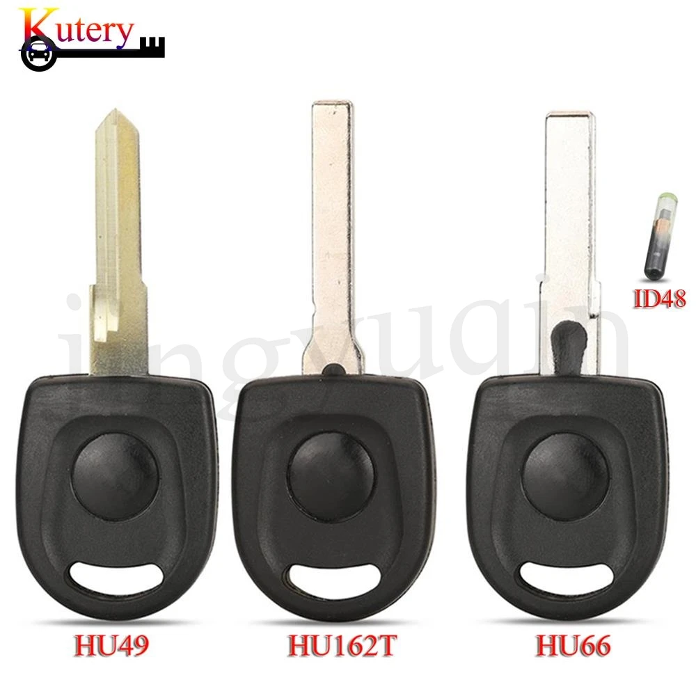 jingyuqin Remote Car Key Shell For VW Passat Polo Bora B5 Passat Skoda Seat Caddy Lupo Sharan ID48 Chip With Uncut Blade