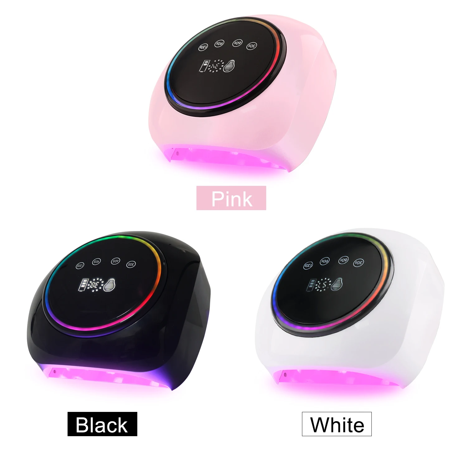 Draadloze cure-nagellamp 98W manicure oplaadbare batterij nageldroger voor het uitharden van polijsten 30 stuks roze LED's