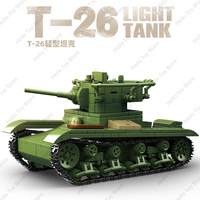 2025 WW2 Military Tank Building Blocks Soviet T-26 Light Tank Army Weapon Model Soldier Figures Bricks Toys For Boys Gifts Sets