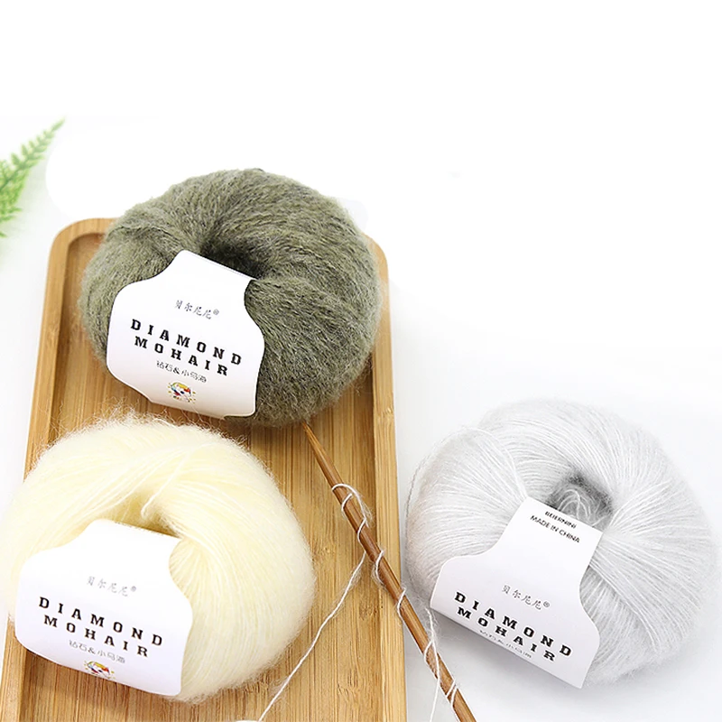 4pcs X25g Mohair Yarn Cheap Knitting Yarn Crochet Baby Wool Yarn for Knitting Sweater Socks 166m 0.9mm