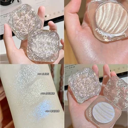 Diamond Glitters Sculpture Highlighter Powder Palette Long-Wearing Shimmer Facial Highlight Face Illuminator Soft Glow Makeup