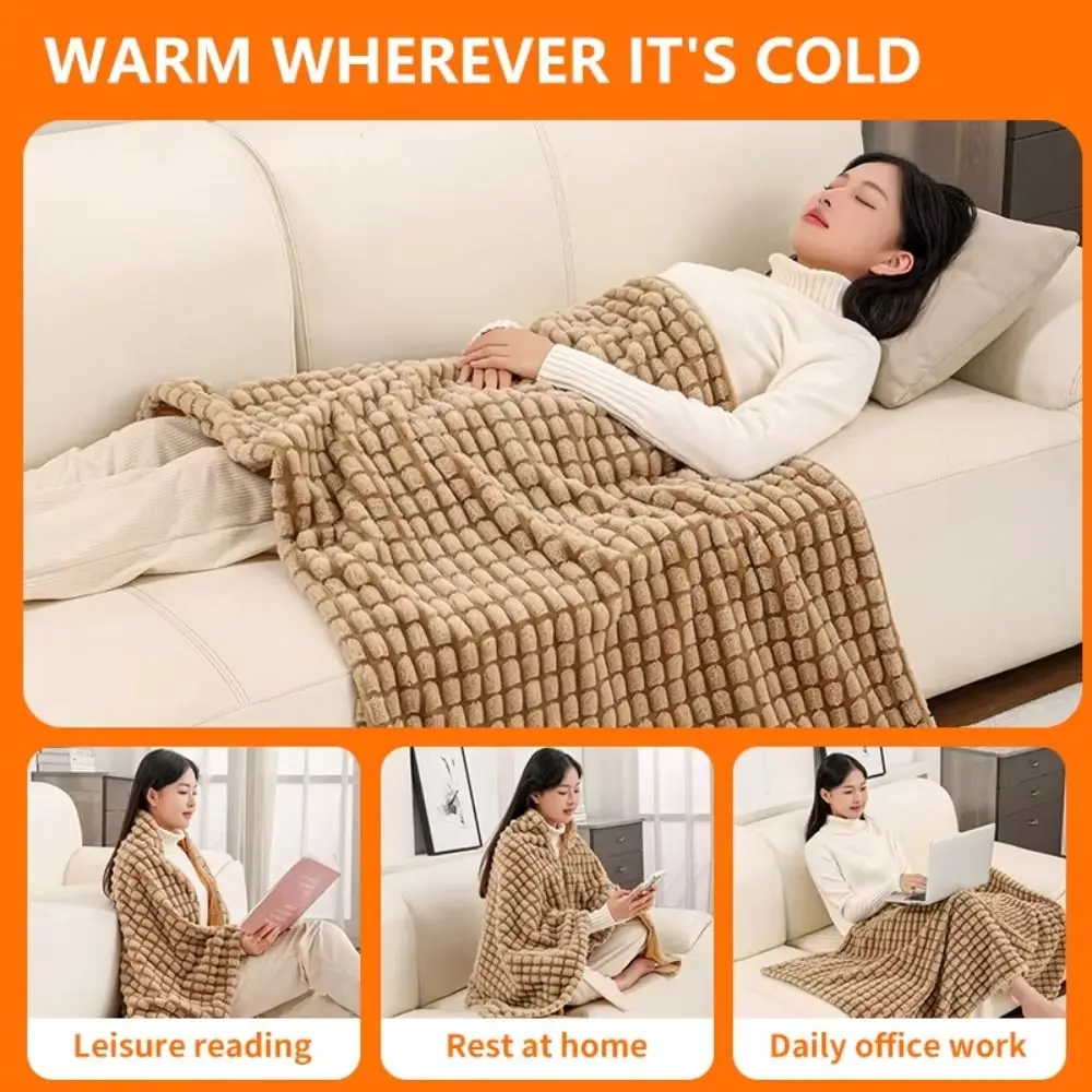 

Office Wearable USB Electric Heated Blanket Warm Clothing Portable Shawl Blanket Washable Electric Wrap for Winter