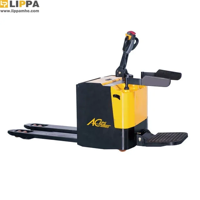 CE certified full electric lithium battery fast charge AC motorized rider type electric pallet truck 2.0t 2.5t 3.0t capacity