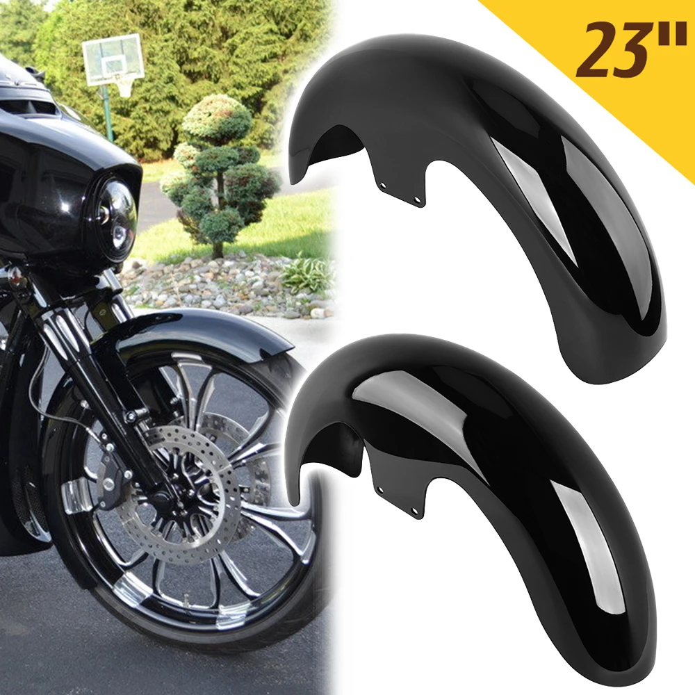 

Motorcycle 23" Wrap Front Mudguard Fender Bright Black For Harley Touring Electra Street Glide Road King Ultra Custom Baggers