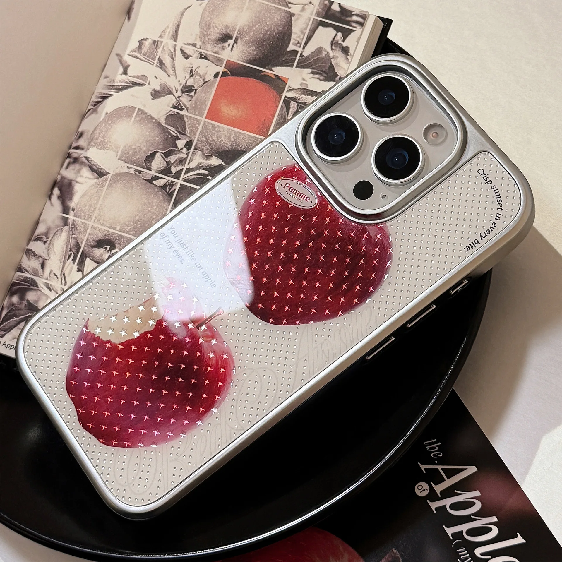 المتقدمة مذهب الأحمر أبل نجوم الفضة الحدود للصدمات واقية غطاء الهاتف آيفون 17 16 15 14 13 12 برو ماكس زائد #5