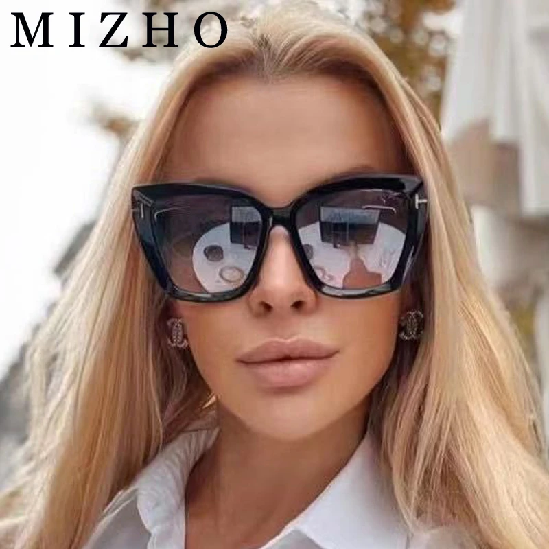 

MIZHO Brand Designer Cat Eye Sunglasses Woman Vintage High Quality Sun Glasses Fashion Big Frame Cool Sexy Female Oculos