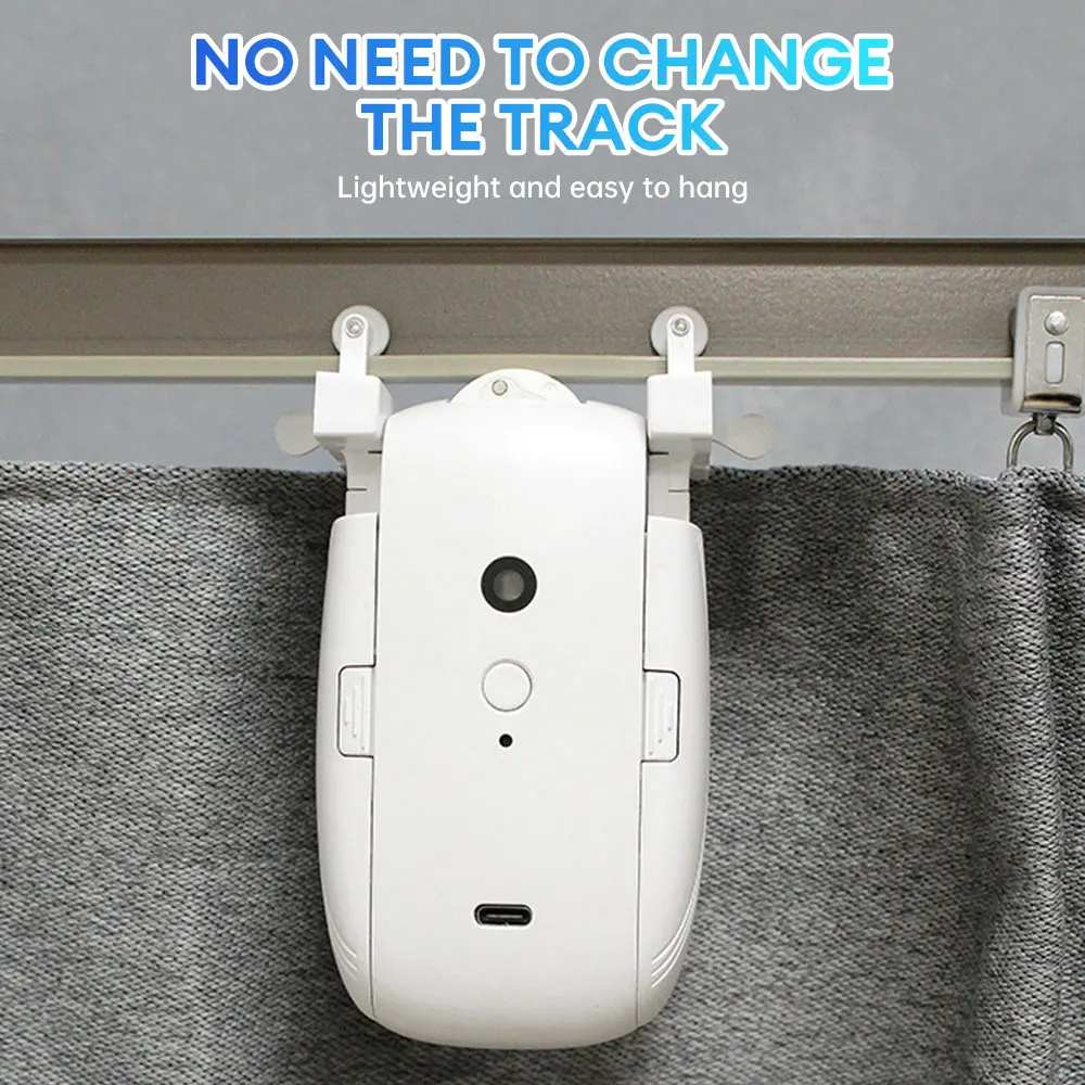 1pc/2pcs Tuya Smart Curtain Robot, Roman Rod Track, APP Control,Single/Double (Works With Tuya Gateway For Remote Control)