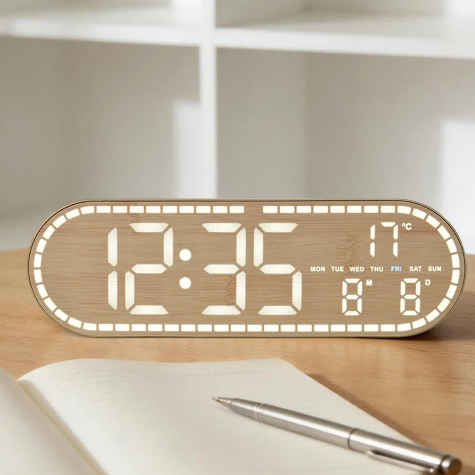 Digital Wall Clock With Temperature And Date Digital Alarm Clock For Living Room Farmhouse Classroom Gym Kitchen Bathroom