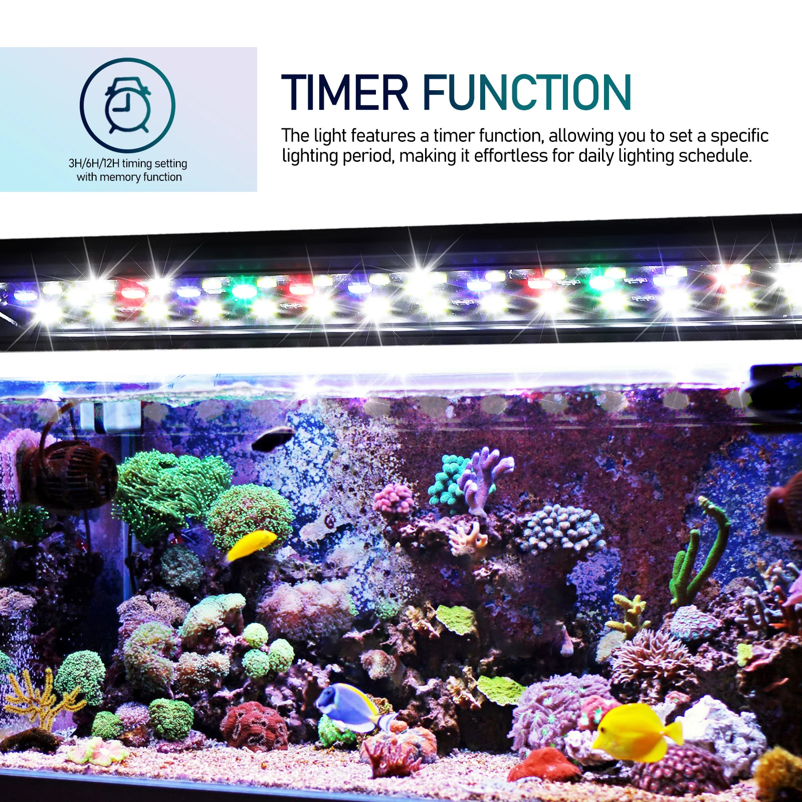 

Fish Tank Lights Aquarium for Live Plants Lamp Grow Aluminum Alloy Marine