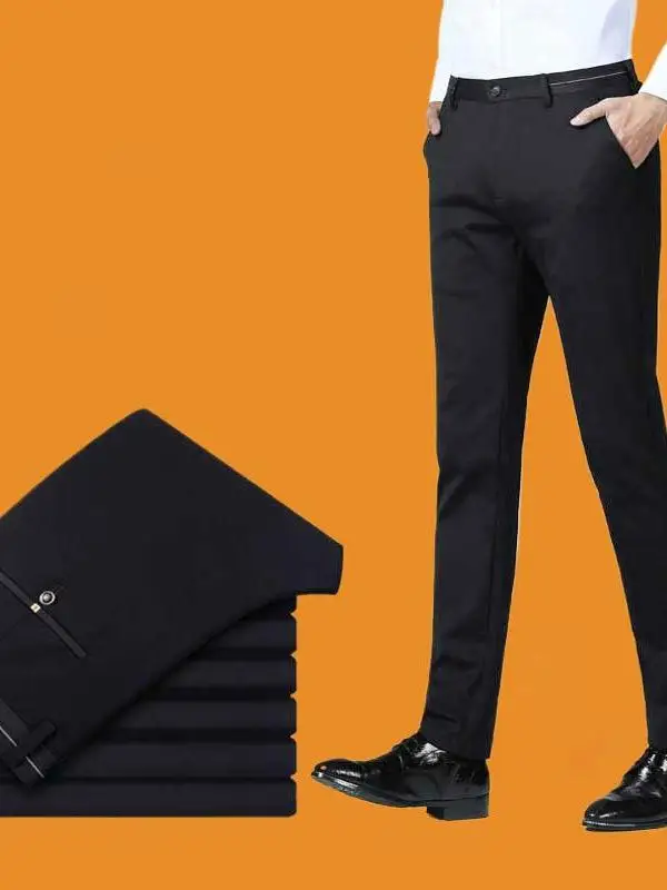 

Новые мужские повседневные брюки прямого кроя Slim Fit из тонкого хлопка с высокой талией для лета