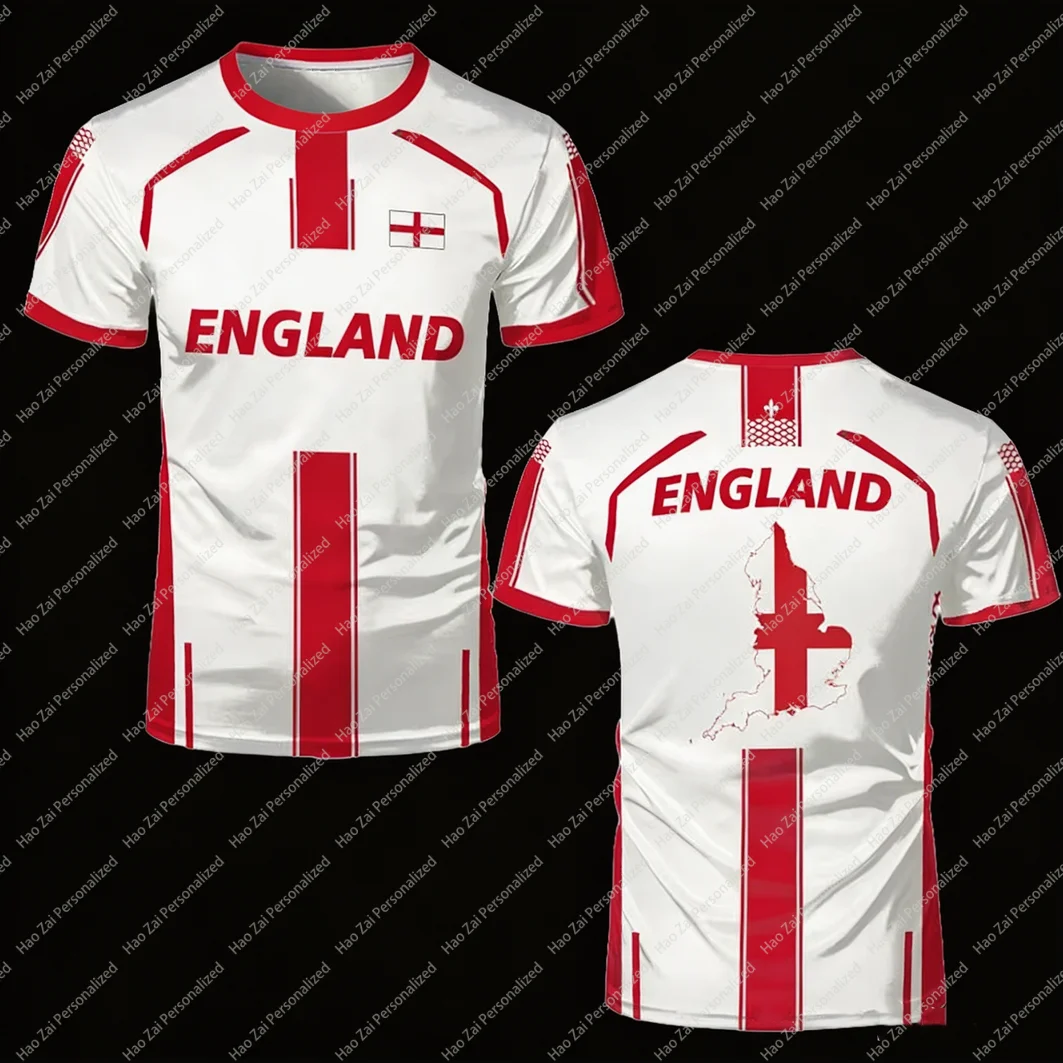 Maillot/T-shirt de football de l'équipe nationale d'Angleterre 2026 – Hauts de sport et décontractés pour enfants, adultes, hommes et femmes