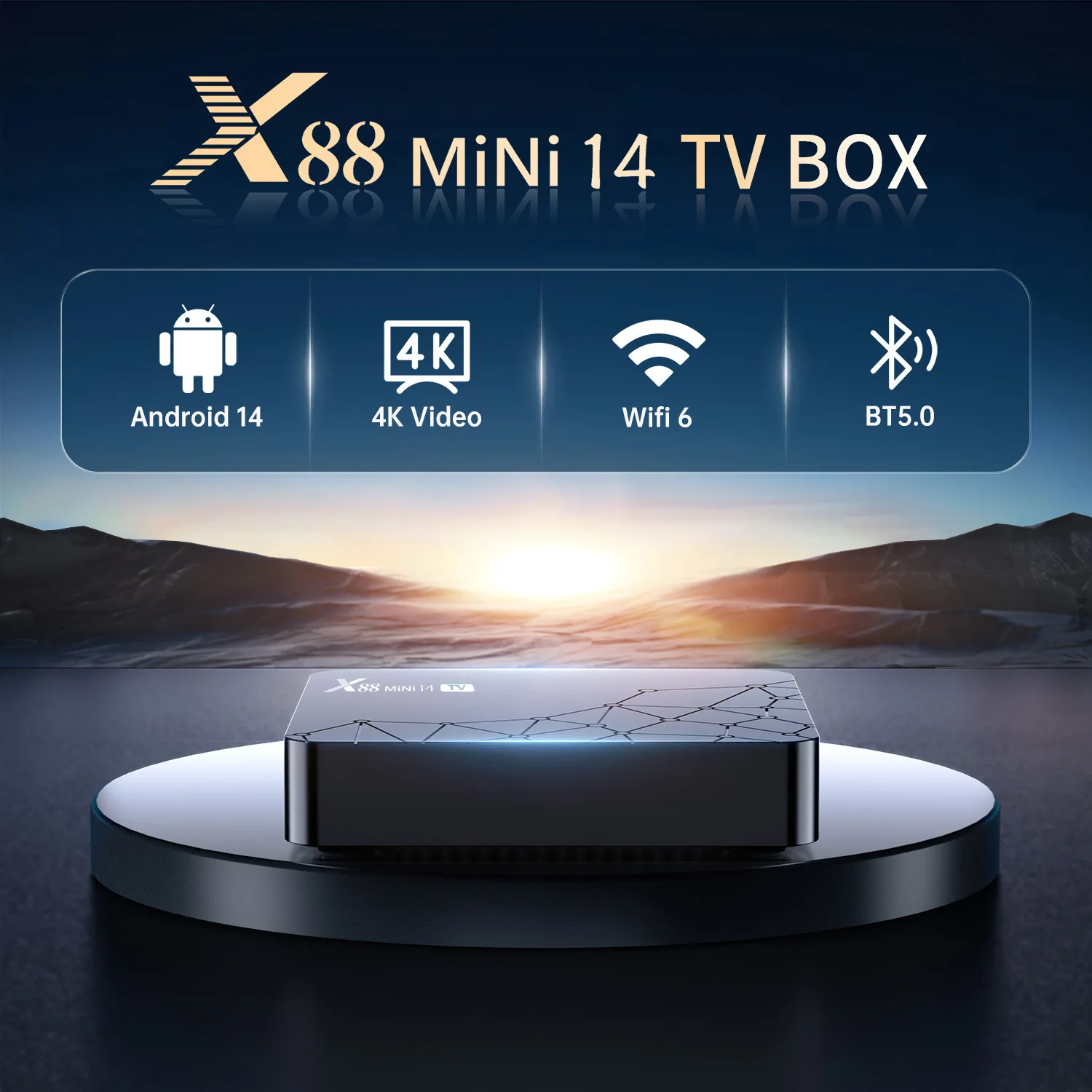 X88 mini 14 TV Android 14 TV Box Rockchip RK3518 2GB 16GB 4K HD WIFI6 BT5.0 مشغل الوسائط فك التشفير